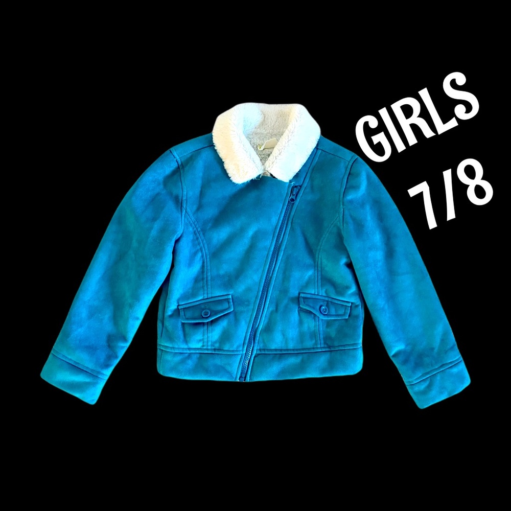 Girls Size 8 Faux Suede Fur Lined Jacket